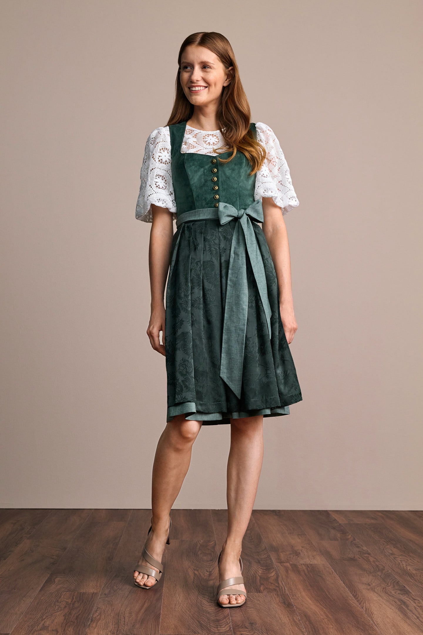 Julia Trentini Nova Midi Dirndl, Green — 60cm