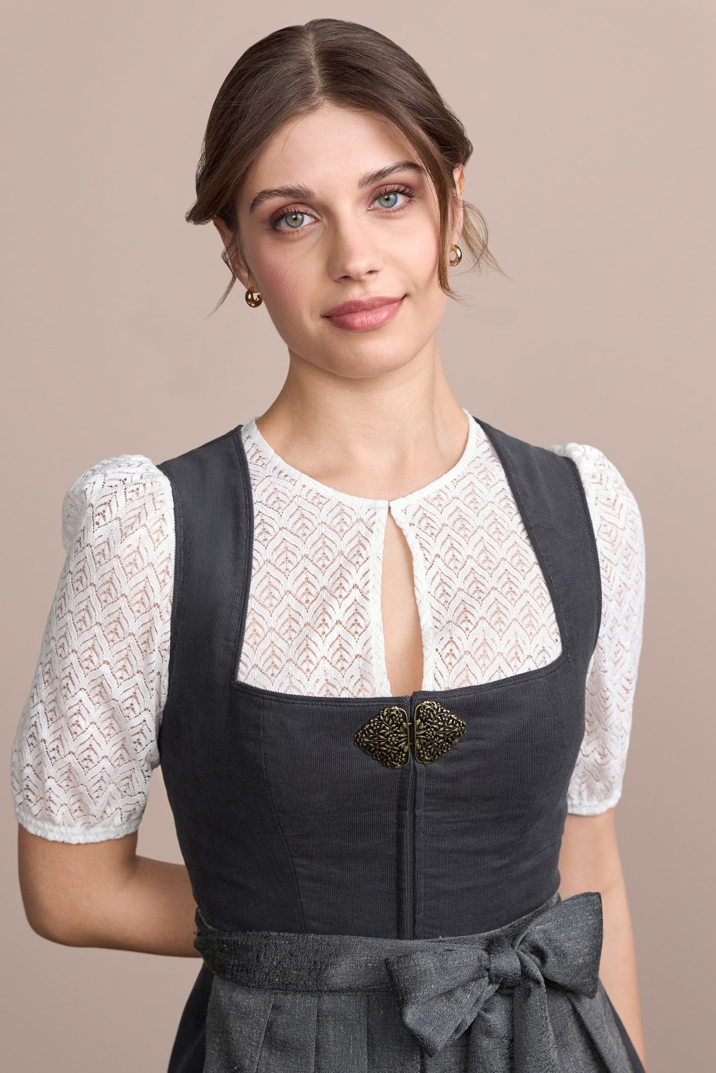 Julia Trentini Anselma Dirndl, Grey — 70cm Long