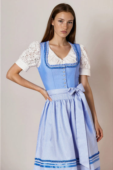 Julia Trentini Elsa Midi Dirndl, Blue — 60cm