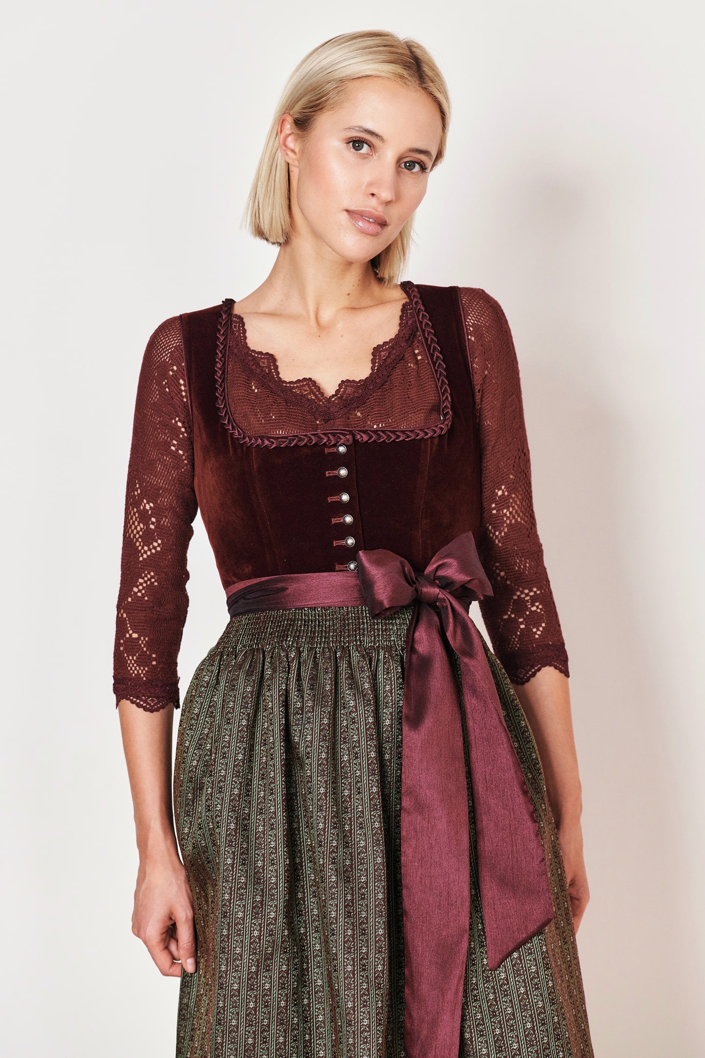 Julia Trentini Felicia Midi Dirndl, Red — 60cm