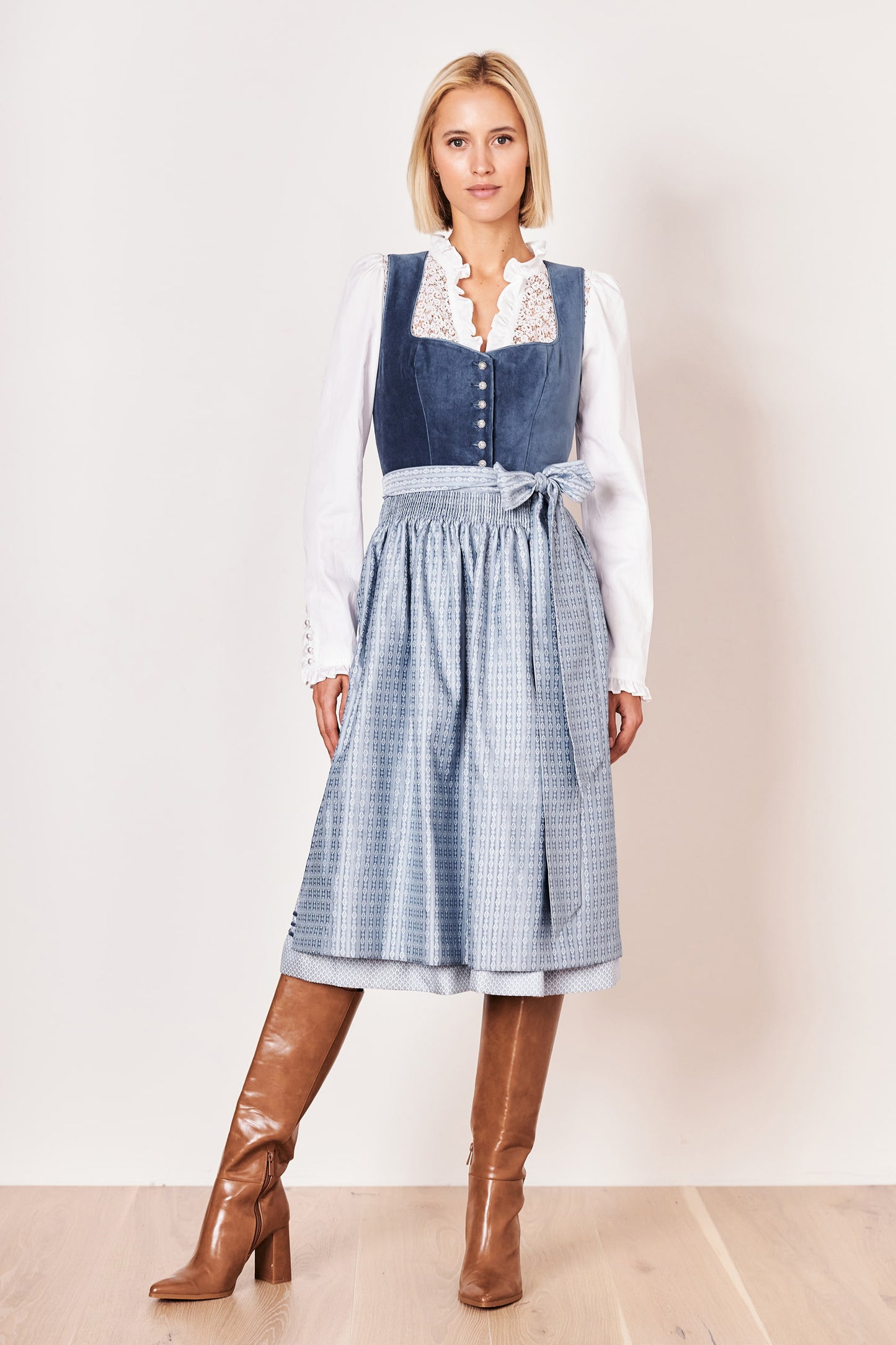 Julia Trentini Tabea Dirndl, Blue — 70cm Long