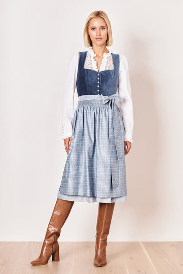 Julia Trentini Tabea Dirndl, Blue — 70cm Long