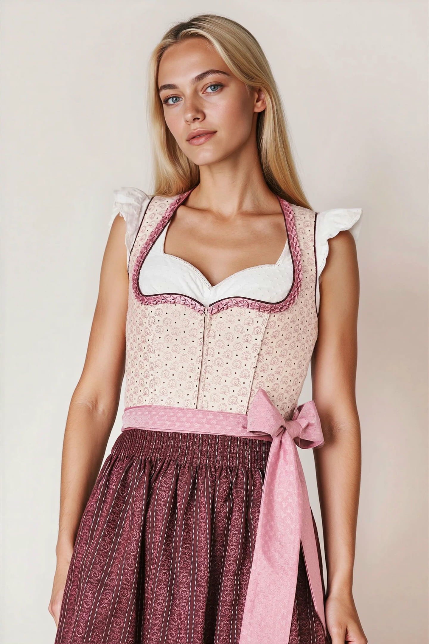 Julia Trentini Diana Midi Dirndl, Beige — 60cm