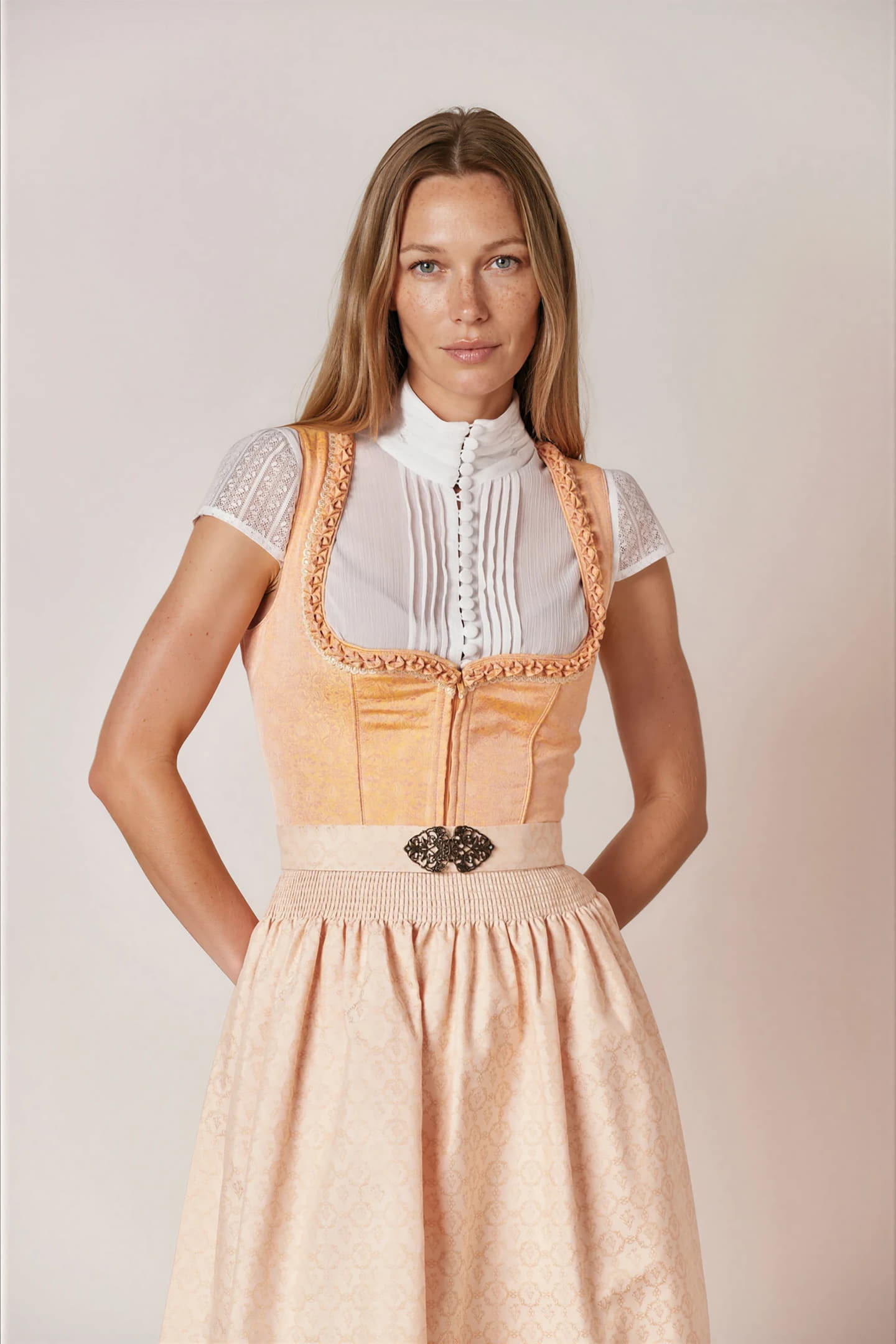 Julia Trentini Ilona Midi Dirndl, Orange — 60cm