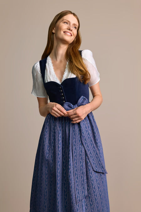 Julia Trentini Brenda Long Dirndl, Blue — 70cm