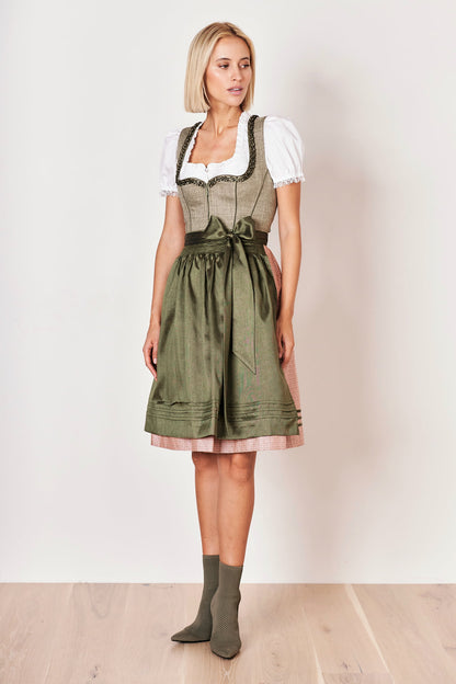 Julia Trentini Bea Midi Dirndl, Olive — 60cm