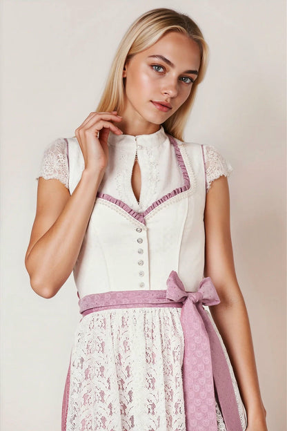 Julia Trentini Alissa Midi Dirndl, Ecru — 60cm