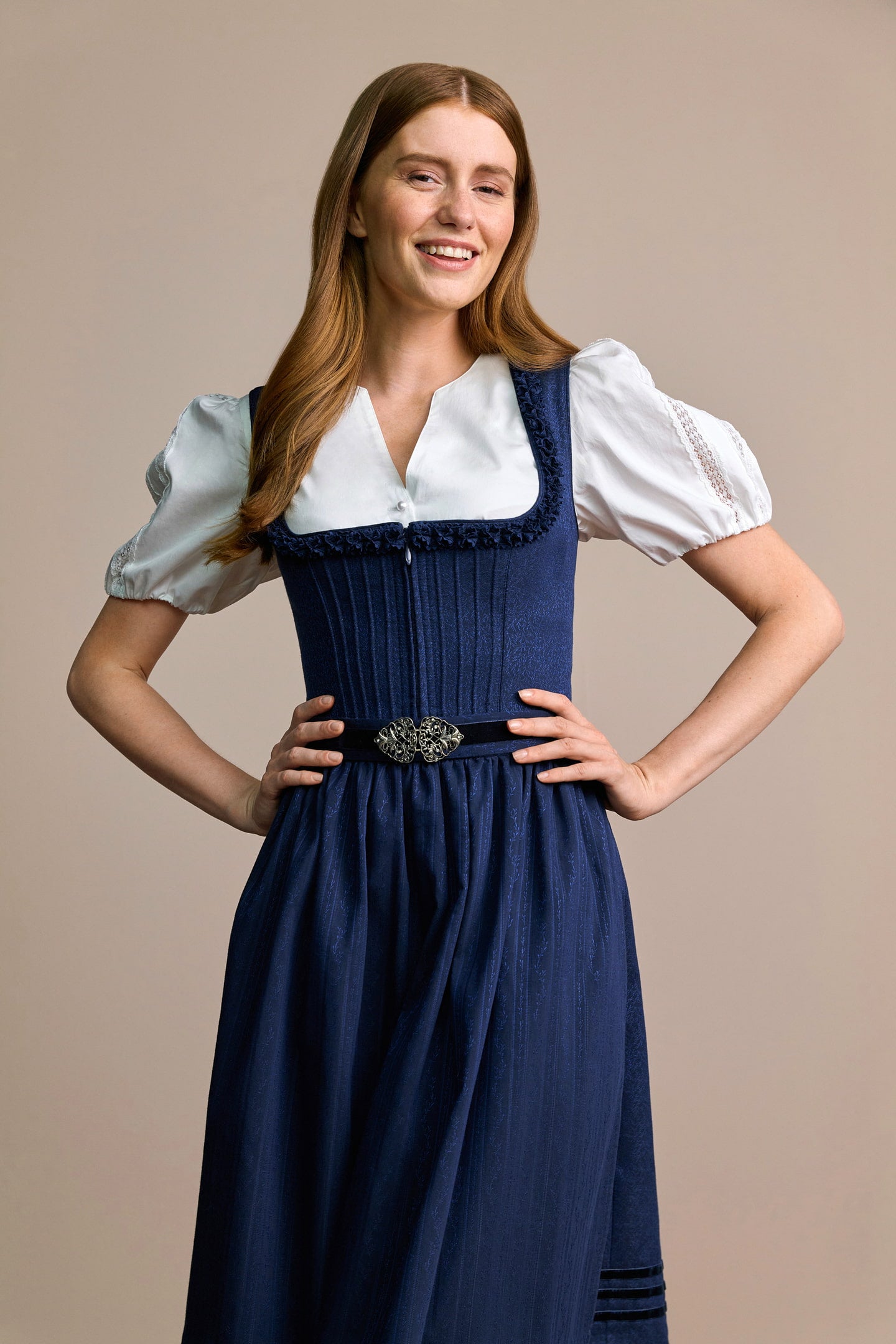 Julia Trentini Fabiana Midi Dirndl, Blue — 60cm