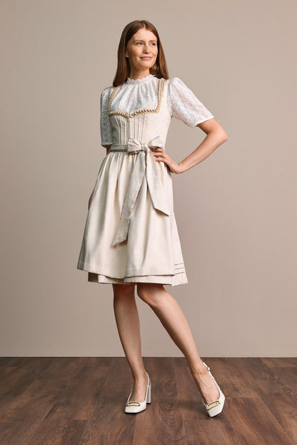 Julia Trentini Cecilia Midi Dirndl, Beige — 60cm