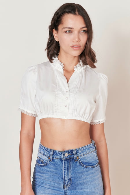 Julia Trentini Amelie Dirndl Blouse, Ecru
