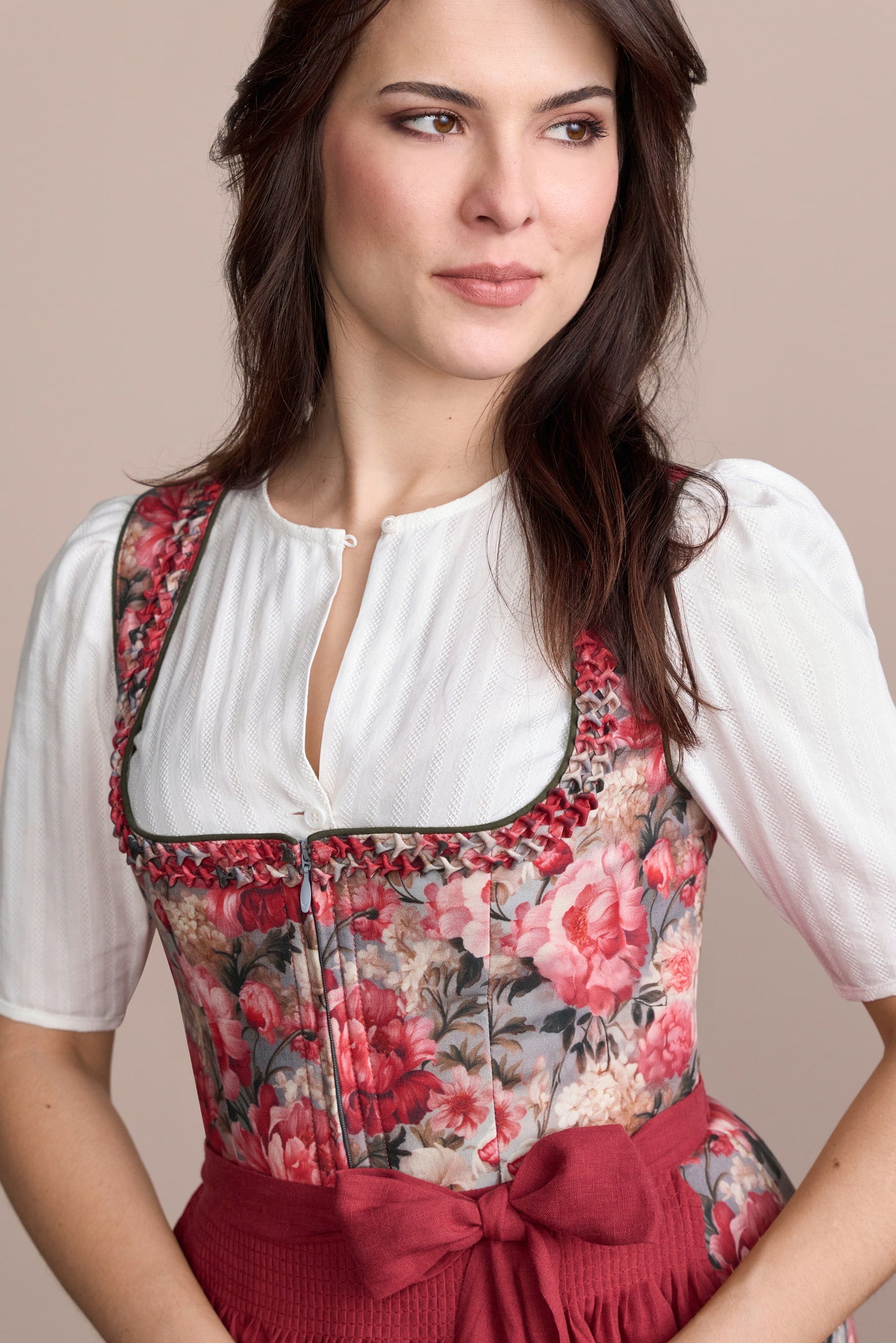 Julia Trentini Marlenea Dirndl, Red — 80cm Maxi