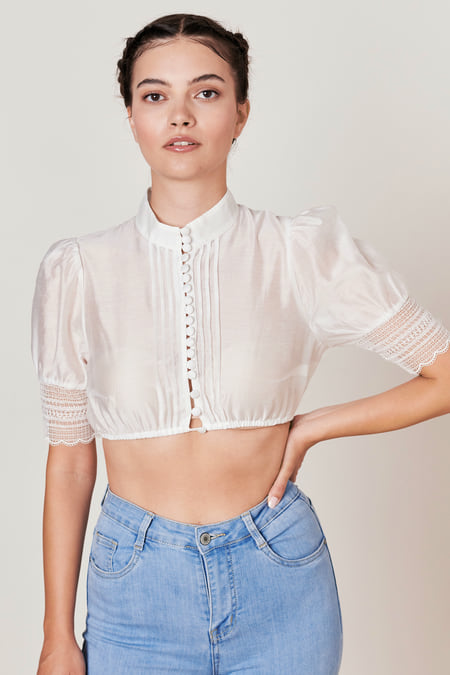 Julia Trentini Sibylle Dirndl Blouse, Ecru
