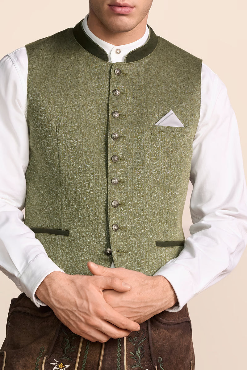 Krüger 'Elyas' Traditional Vest — Olive (52)