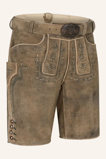 Kruger Karim lederhosen brown washed, back