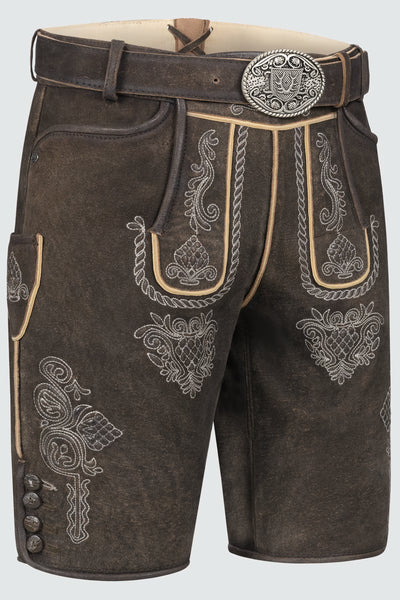 Kruger Men's Lederhosen "Vinc" with belt (in USA stock)