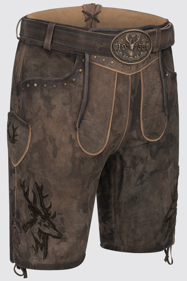 Kruger Matze lederhosen brown, back