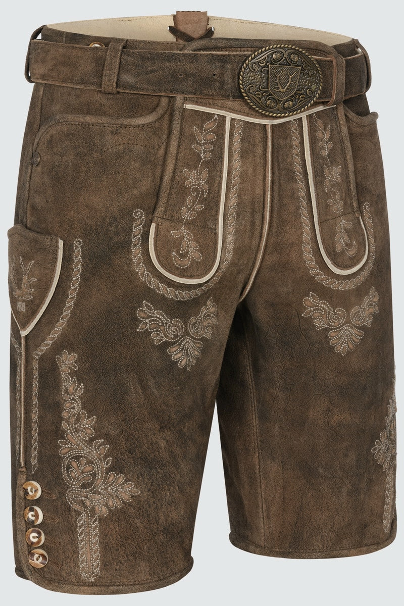 Lederhose Quan mit Gürtel