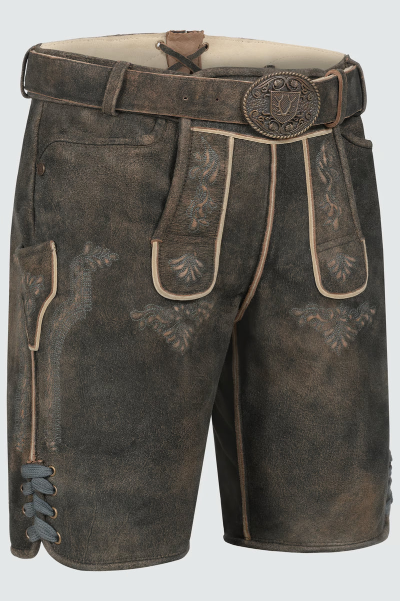 Kruger Men's Lederhosen "Curtis" brown (58)