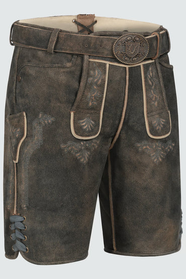 Kruger Men's Lederhosen "Curtis" brown (58)