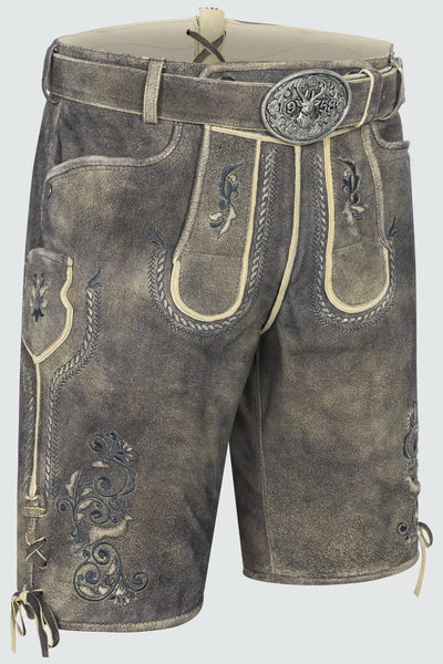 Kruger Men's Lederhosen "Gideon" with belt (light brown) size 54