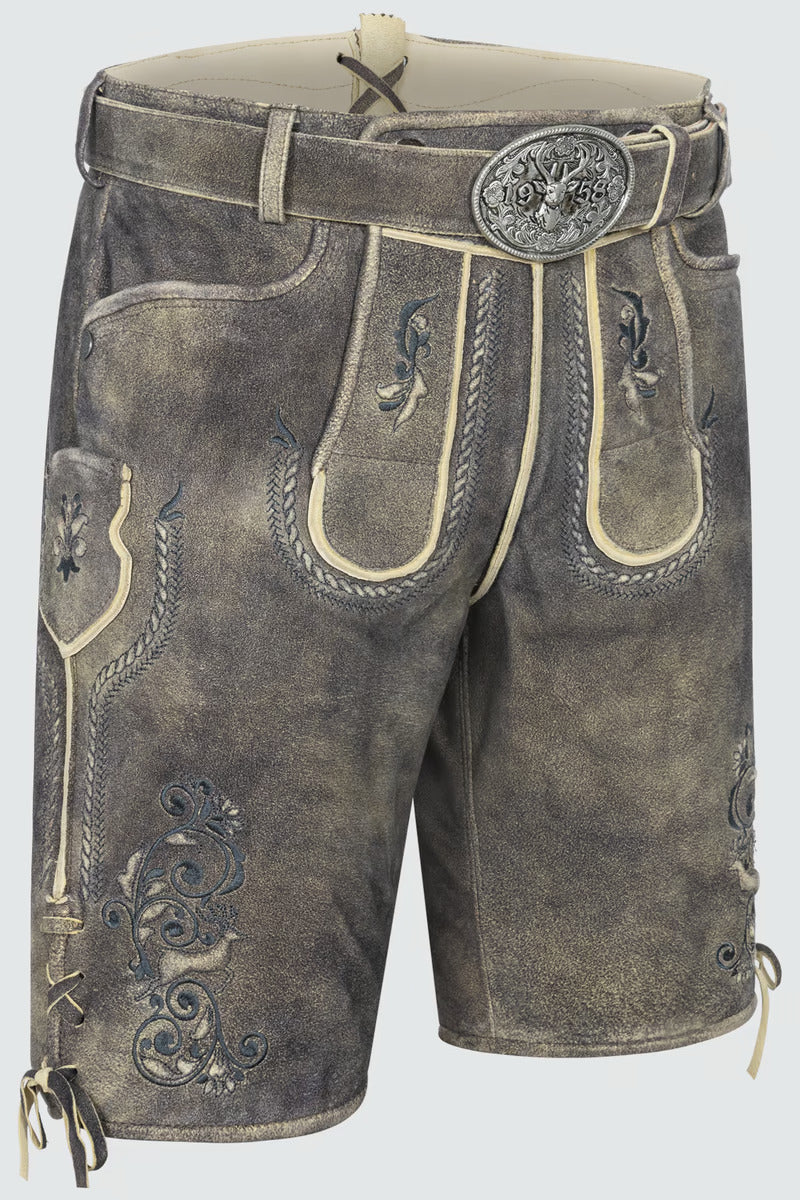 Kruger Men's Lederhosen "Gideon" with belt (light brown) size 54
