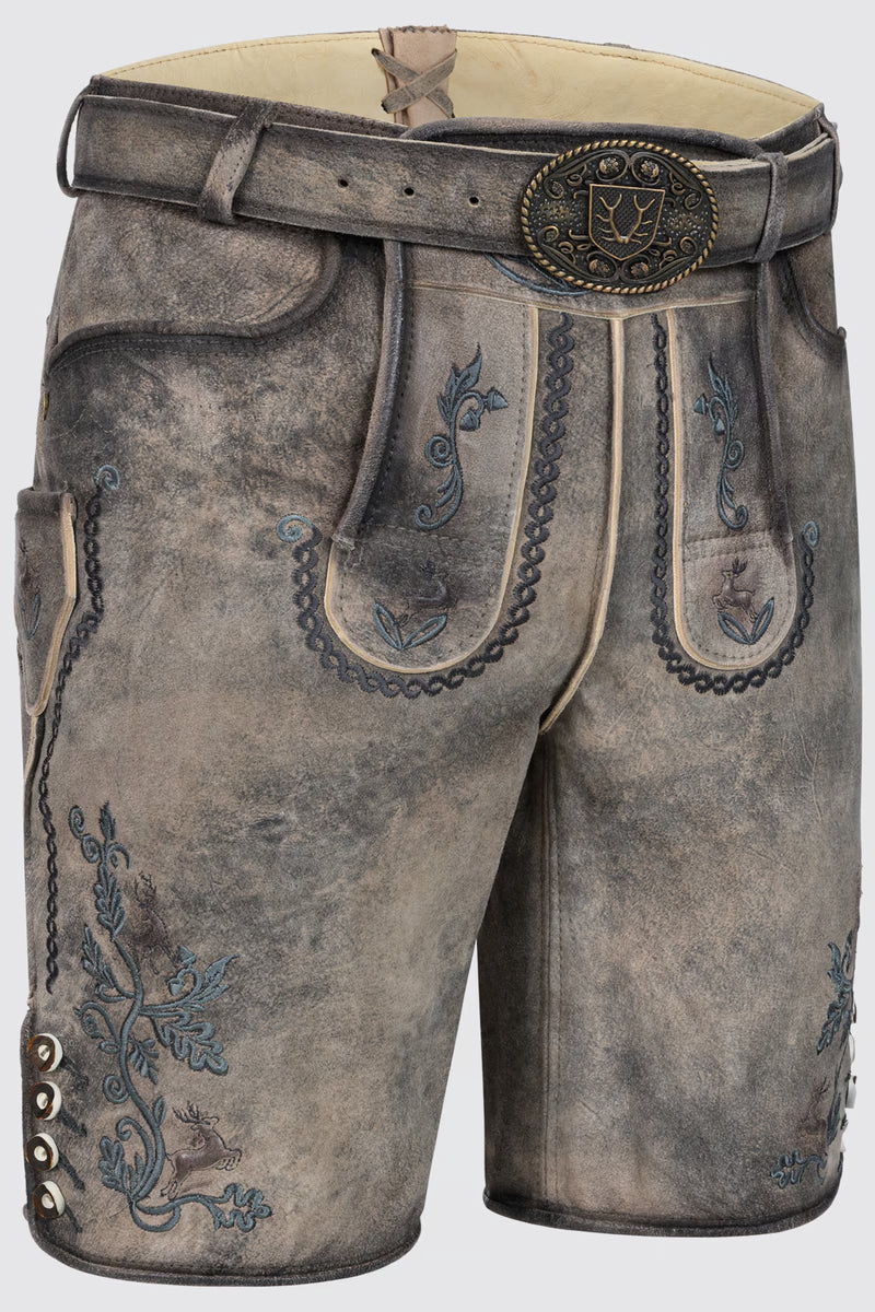 Kruger Men's Lederhosen "Kaelion" gray