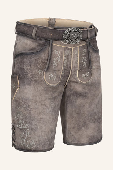 Kruger Men's Lederhosen "Zephar" with belt - Brown