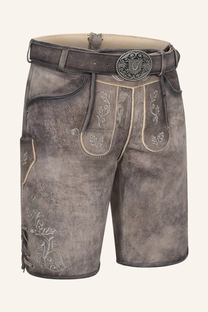 Kruger Men's Lederhosen "Zephar" with belt - Brown