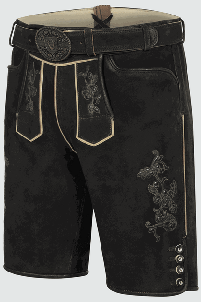 Kruger Men's Lederhosen "Caelius" (brown) with Belt