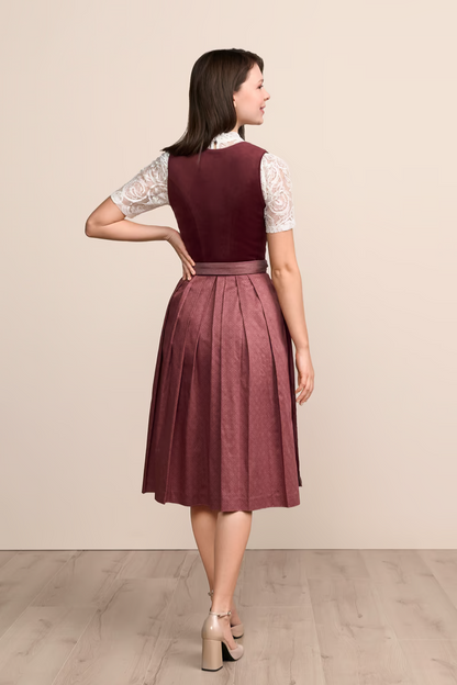 Kruger Long Dirndl 2pcs. 70cm "Veralyn" red