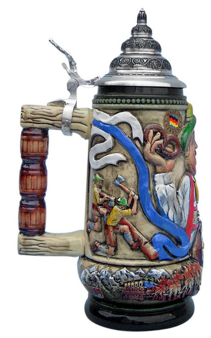 Oktoberfest Alpine Stein 0.5 L, rustic, hand-painted