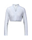 White Berwin Traditional Dirndl lace blouse with stand-up collar and long sleeves, size 42.
