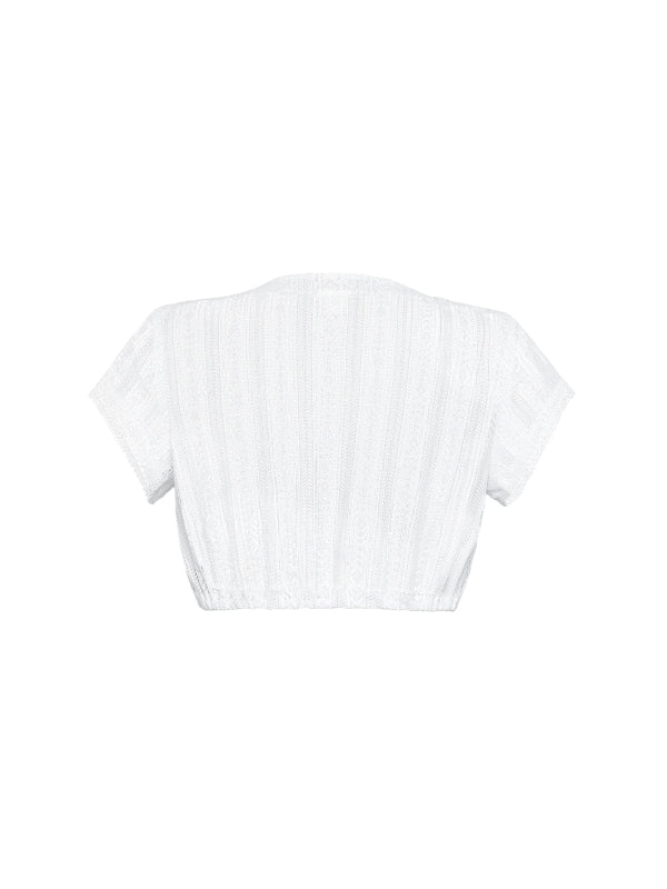 Berwin V-Neck Lace Dirndl Blouse "Greta" white
