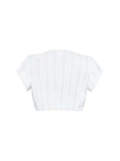 Berwin V-Neck Lace Dirndl Blouse "Greta" white