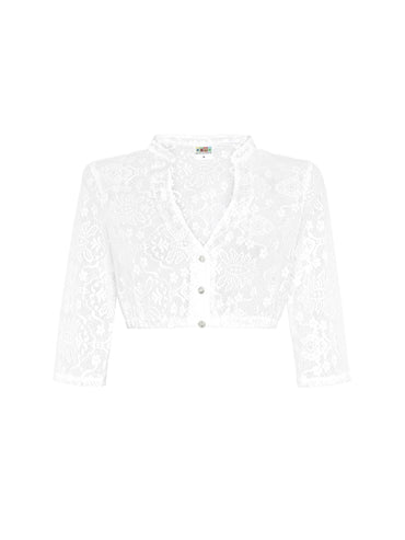 Berwin Lace Dirndl Blouse 3/4 Sleeve "Lena" white