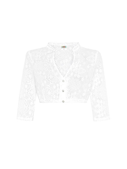 Berwin Lace Dirndl Blouse 3/4 Sleeve "Lena" white