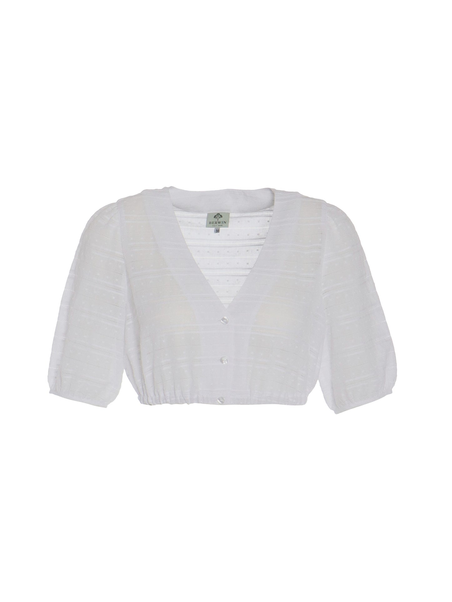 Berwin V-Neck Dirndl Blouse, White