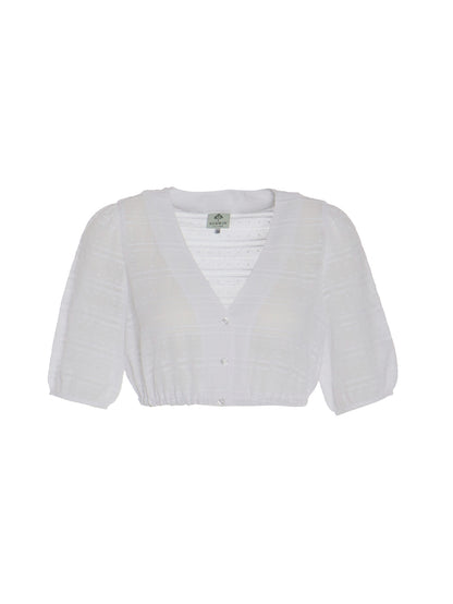 Berwin V-Neck Dirndl Blouse, White