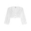 White lace Berwin dirndl blouse with wide sleeves and V-neck.