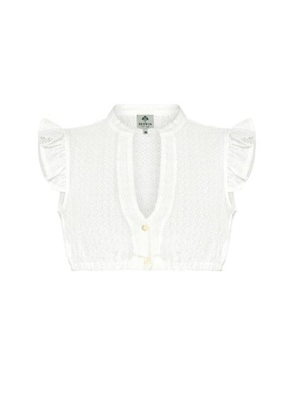 Berwin Sleeveless Dirndl Blouse "Julia"  Ecru