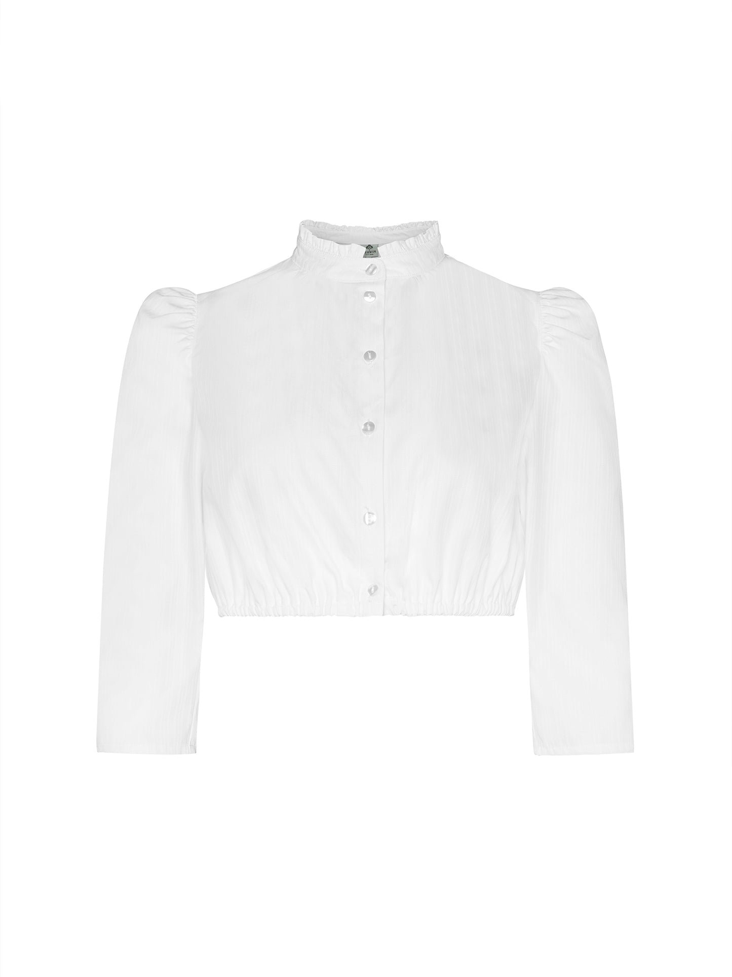 Berwin High-Neck 3/4 Sleeve Dirndl Blouse, White