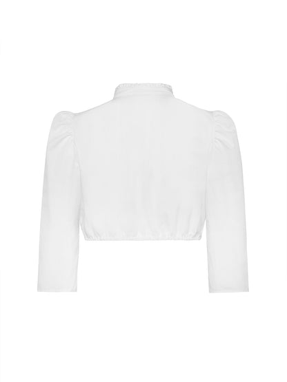 Berwin High-Neck 3/4 Sleeve Dirndl Blouse, White