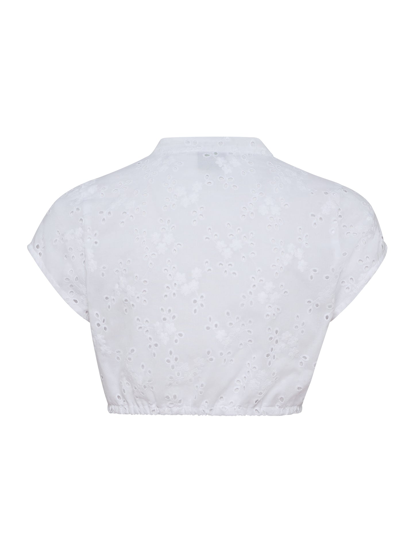 Berwin High-Neck Lace Dirndl Blouse, White