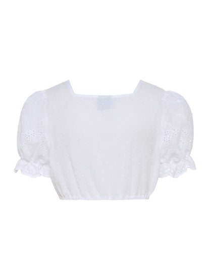 Berwin Dirndl Blouse w/Puff Sleeves "Jane" white