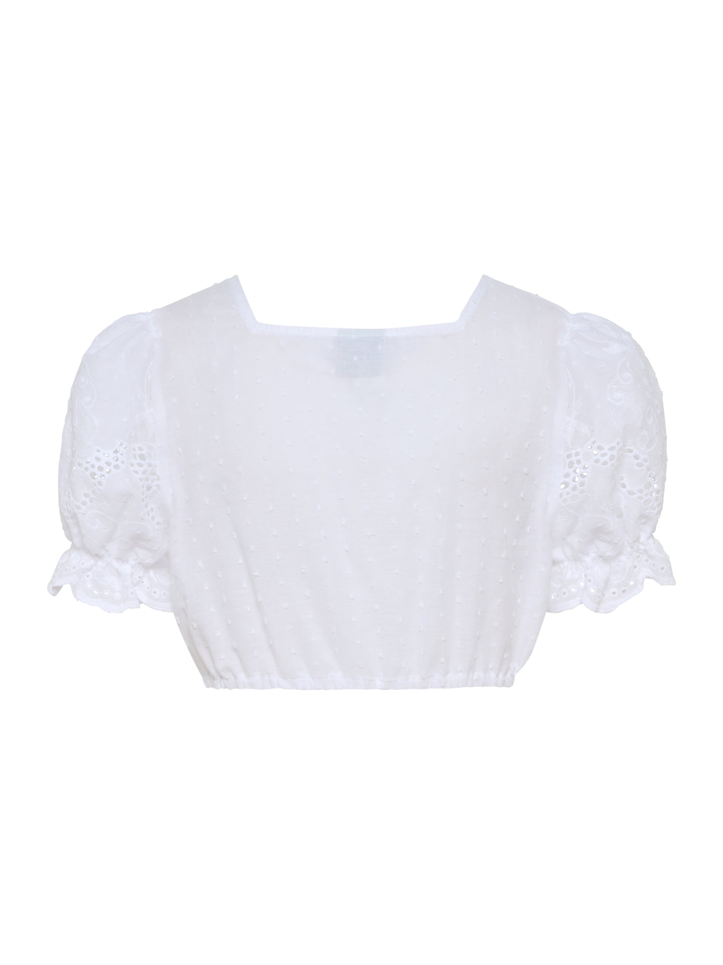 Berwin Puff Sleeve Embroidery Dirndl Blouse, White