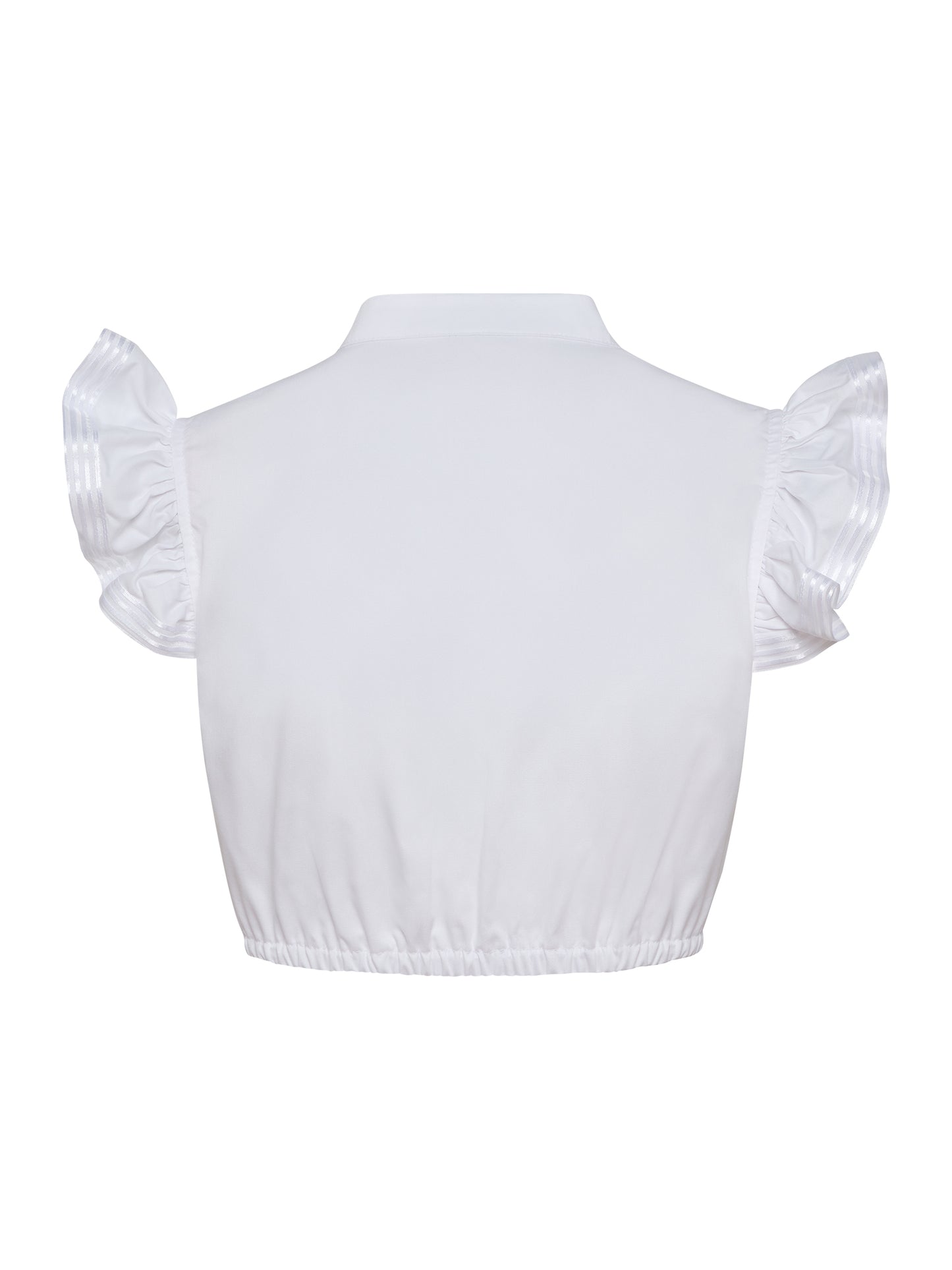 Berwin High-Neck Short Sleeve Dirndl Blouse, White