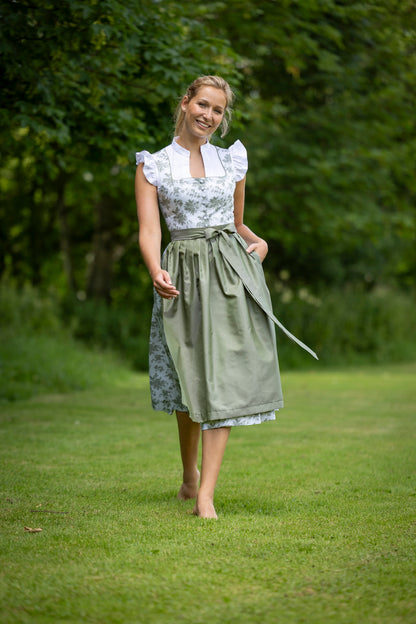 Berwin High-Neck Short Sleeve Dirndl Blouse, White