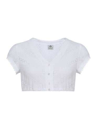 Berwin V-Neck Dirndl Blouse  "Jessica" white