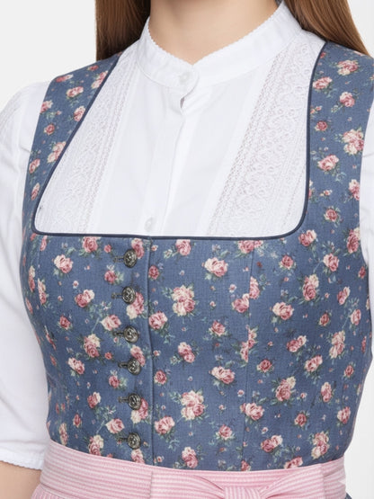 Berwin Lace Trim Dirndl Blouse 3/4 Sleeve "Ines" white