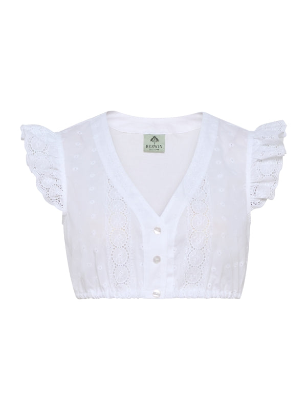 Berwin Short Sleeve Dirndl Blouse "Dana" white